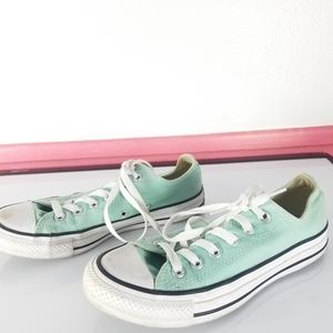 Baby blue low-top Converse